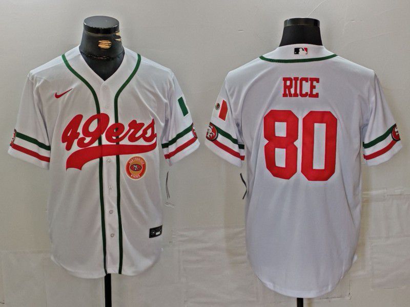 Men San Francisco 49ers 80 Rice White Joint Name 2024 Nike Limited NFL Jersey style 3
